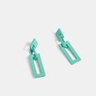 Resin Rectangle Dangle Earring 1 Pair - Aqua Green - One Size