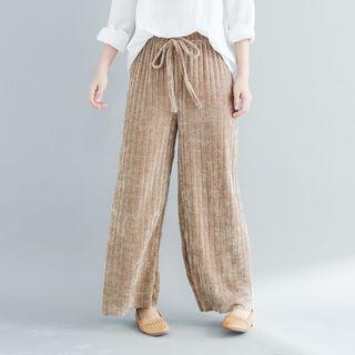 Wide-leg Corduroy Knit Pants
