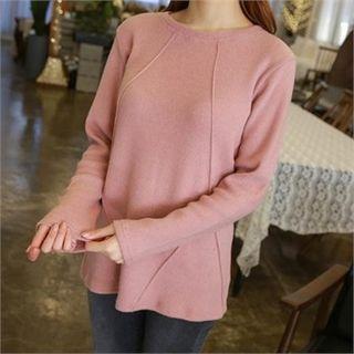 Seam-detail Brushed Fleece Top