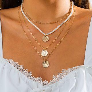 Set Of 4: Coin Necklace