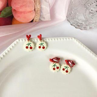 Heart Cherry Alloy Dangle Earring
