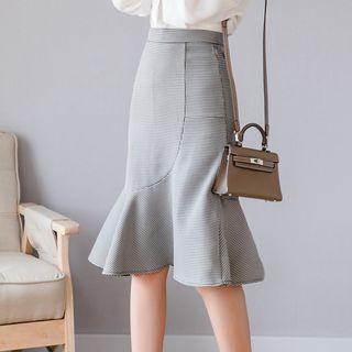 Plaid Mermaid Pencil Skirt