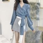 V-neck Blouse / Plain Skort