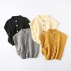 Cable Knit Single-breasted Sweater Vest