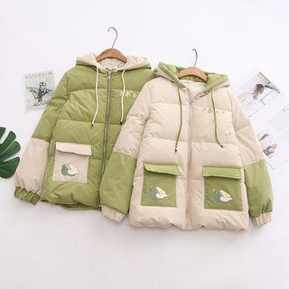 Color-block Avocado Print Jacket