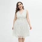 Plus Size Sleeveless Lace A-line Dress