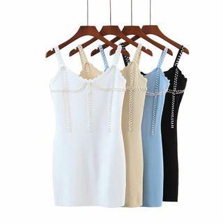 Plain Sleeveless Spaghetti Strap Mini Dress