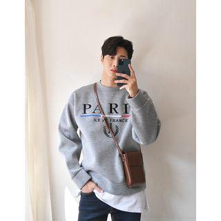 Letter-embroidered Neoprene Sweatshirt