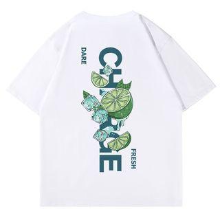 Short-sleeve Lime Print T-shirt