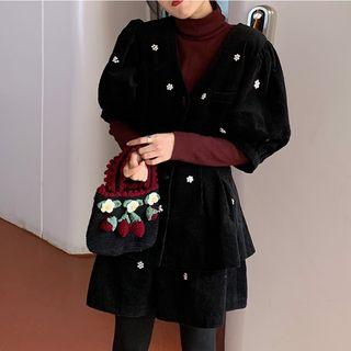 Knit Top / Corduroy Top / Mini Skirt