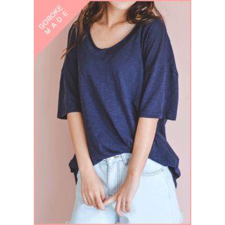 V-neck M Lange Cotton T-shirt