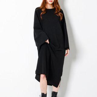 Pocket-side Long T-shirt Dress