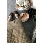 Glen-plaid Midi H-line Skirt