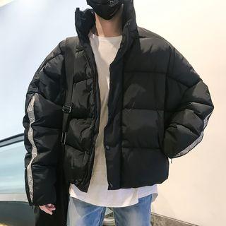 Reflexive Panel Padded Buttoned Coat