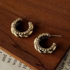 Hoop Stud Earring 1 Pair - 1995 - Dark Gold - One Size