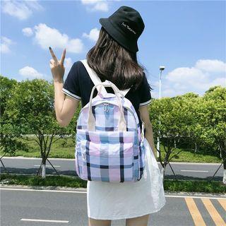 Check Nylon Backpack