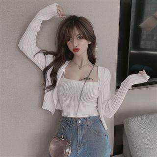Set: Cropped Cardigan + Knit Camisole