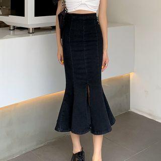 High-waist A-line Denim Mermaid Skirt