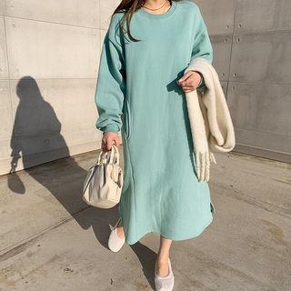 Pastel Color Long Sweatshirt Dress