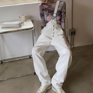 Wide Leg Single Suspender Jeans