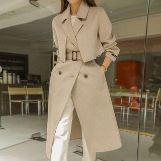 [black Label] Handmade Two-ways Trench Coat With Belt