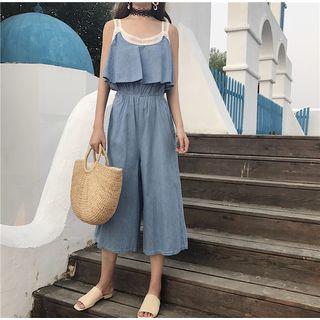 Denim Wide Leg Jumpsuit