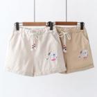 Cow Embroidered Shorts
