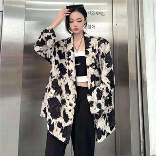 Leopard Print Oversized Light Blazer Leopard - One Size