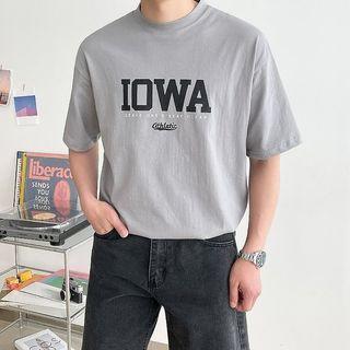 Iowa Letter Print T-shirt
