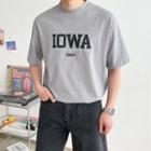 Iowa Letter Print T-shirt