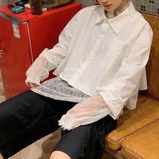 Two-way Cropped Long-sleeve Shirt