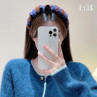 Striped Knit Headband Blue & Brown - One Size