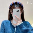 Striped Knit Headband Blue & Brown - One Size