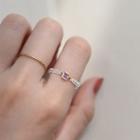 Faux Crystal Alloy Ring 33465 - White - One Size