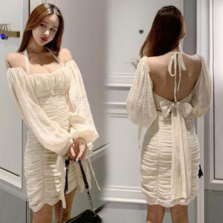 Halter-neck Bow Back Sheath Dress