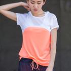 Mesh Panel Sports Short-sleeve T-shirt