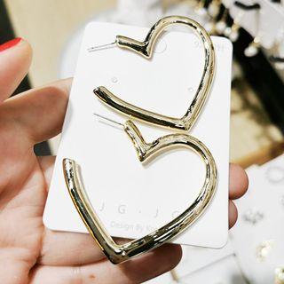 Alloy Heart Earring 1 Pair - As Shown In Figure - One Size