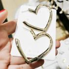 Alloy Heart Earring 1 Pair - As Shown In Figure - One Size