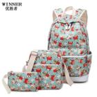 Set: Printed Backpack + Crossbody Bag + Pouch