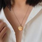 Alloy World Disc Pendant Necklace As Shown In Figure - One Size