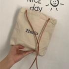 Letter Canvas Crossbody Bag Off White - One Size