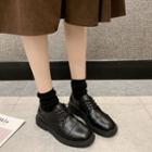 Faux Leather Toe Cap Lace Ups