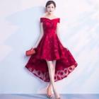 Off-shoulder High-low Prom Dress