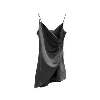 Sleeveless Spaghetti-strap Asymmetric Twisted Dress