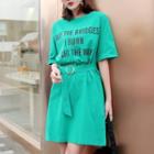 Short Sleeve Letter Print T-shirt Dress