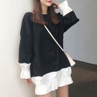 Puff-sleeve Mini Pullover Dress