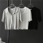 Short-sleeve Peter Pan Collar Polo Shirt