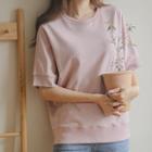 Dolman-sleeve Pigment Sweatshirt