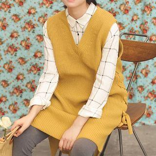 Sleeveless Lace-up Dip Back Knit Dress