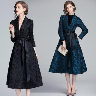 Floral Print Midi A-line Blazer Dress